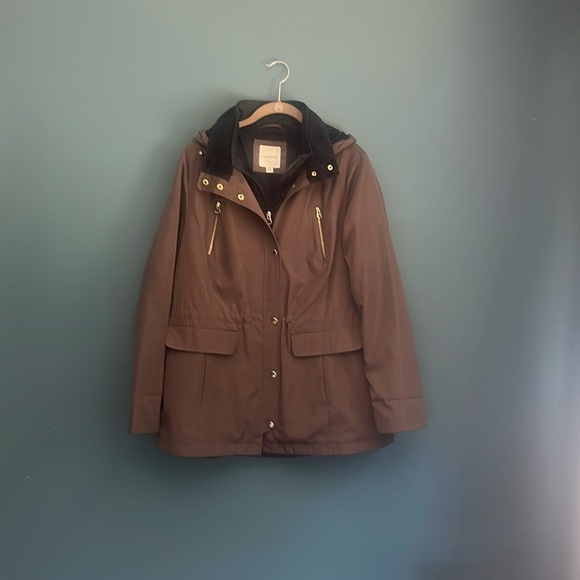 croft & barrow Jackets & Blazers - Croft and Borrow woman’s brown water proof light jacket size XL